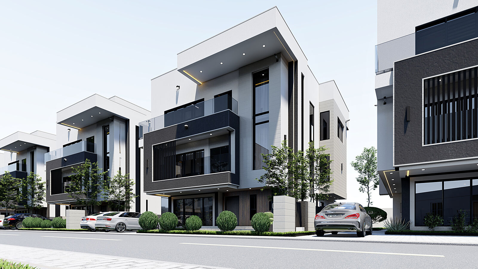 Corner duplex with a double-height glazed stairwell