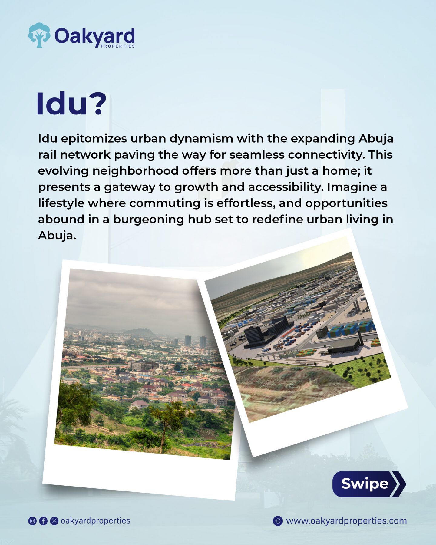 Idu district profile — the Abuja skyline and the Idu rail development
